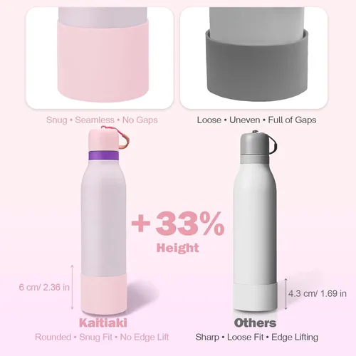 Vista 6 de 2 botas de silicona superiores para Owala FreeSip Twist de 24 onzas, funda inferior resistente a los arañazos, accesorios de botella de Owala Campo