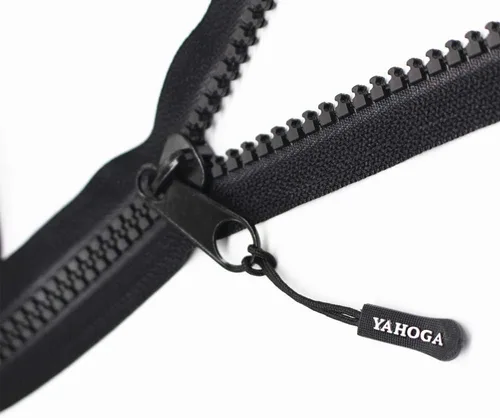 Vista 3 de YaHoGa The Yard - Cremallera de plástico grande #10 a granel color negro, 5 yardas con 10 deslizadores largos para manualidades, costura