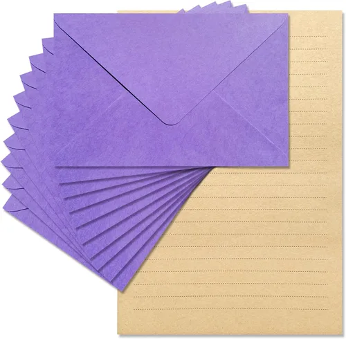 Vista 12 de Tuhangcc Juego de papelería de terciopelo de alta calidad, diseño único con 24 hojas de escritura, 12 sobres (4 x 6), elegante kit de escritura