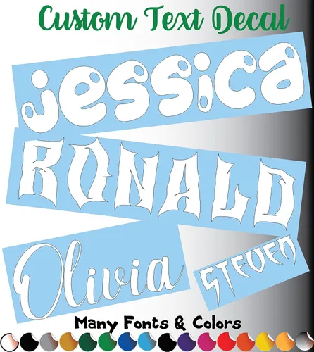 Vista 8 de Increíble calcomanía de vinilo – Calcomanía personalizada con nombre de texto compatible con vasos, portátiles, barcos, cascos, botellas