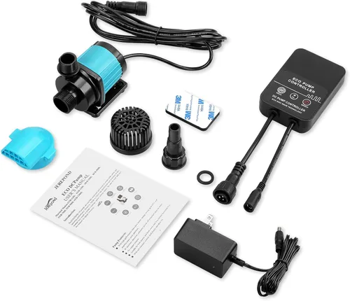 Vista 6 de Bomba de retorno para acuario de 400GPH con controlador de pantalla LCD, bomba de acuario DC 24V de 15W para acuario de agua salada y agua dulce