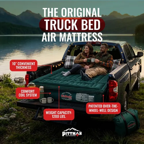 Vista 2 de Pittman Outdoors AirBedz Lite PPI PV202C - Colchón inflable de tamaño completo y corto de 6'-6.5' para cama de camión con bomba de aire DC con cable