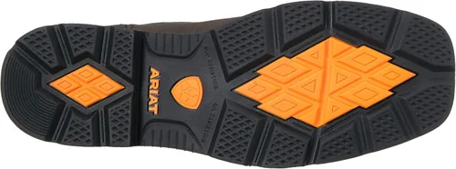 Vista 4 de ARIAT Botas de trabajo impermeables con punta cuadrada ancha para hombre, botas de cuero