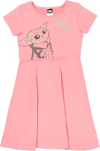 Vista 3 de STAR WARS The Mandalorian The Child Girls - Paquete de 2 vestidos de manga corta para niños pequeños a niños grandes