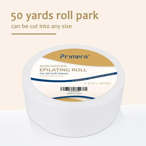 Vista 2 de Rollo de tira de cera no tejida para depilación corporal y facial, paquete de 2.75 pulgadas x 50 yardas, rollo de depilación de calidad de salón