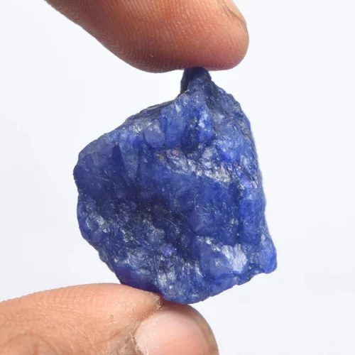 Vista 4 de GEMHUB Zafiro azul de 43.00 quilates con certificación natural, cristales curativos en bruto, piedras preciosas de zafiro azul para joyas, Gema, azul