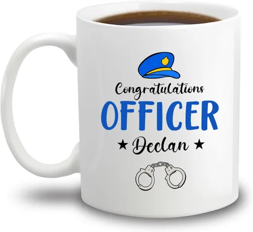 Vista 7 de Tazas Best Police Captain Ever, tazas de policía, taza de café personalizada de policía con nombre, regalo de oficial de policía personalizado
