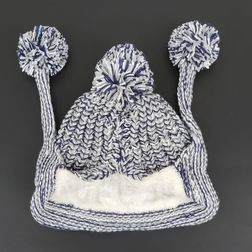 Vista 5 de HUAMULAN - Gorro de invierno para mujer estilo peruano con forro polar, solapas para orejas, doble capa, con pompones