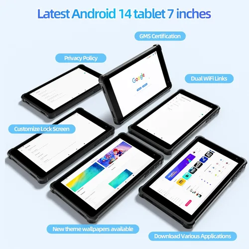 Vista 6 de VASOUN Tablet Android 14 de 7 pulgadas, 8 GB de RAM 64 GB ROM, Octa-Core 2.0 GHz, pantalla táctil IPS, cámara dual, 5G WiFi/Bluetooth, tableta