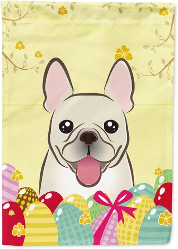 Vista 43 de Caroline's Treasures BB1920CHF - Bandera de caza de huevos de Pascua con diseño de bulldog francés, para casa, gran porche, para colgar en la pared