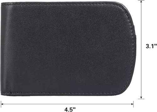 Vista 6 de Polare - Billetera plegable de cuero real italiano con bolsillo frontal delgado y curvo para hombre