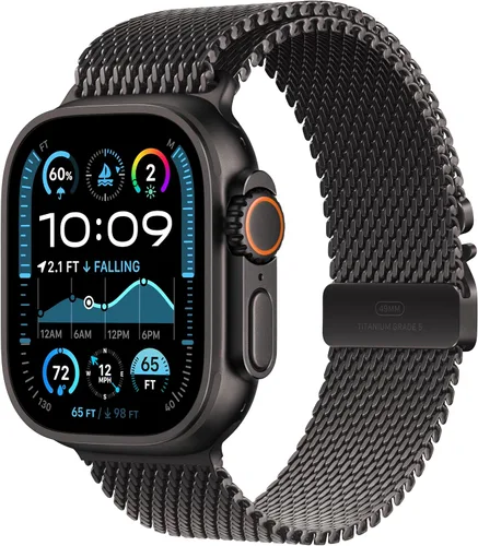 Vista 13 de Apple Watch Ultra 2 [GPS + Celular 49mm] - Caja de titanio negro con correa negra Trail Loop, S/M (Renovado)