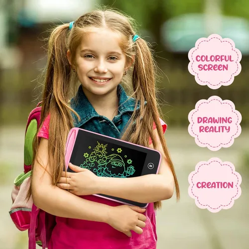 Vista 3 de Zhehao 8 tabletas de escritura LCD de 6.5 pulgadas, tablero de dibujo colorido educativo para niños de 3 a 6 años, regalos de oficina