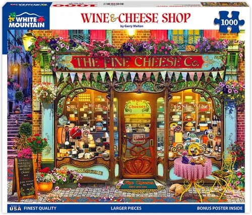 Vista 3 de White Mountain Puzzles Wine and Cheese Shop Rompecabezas de 1000 piezas, 1 EA