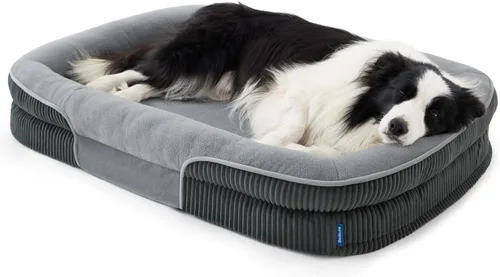 Vista 16 de Bedsure Camas ortopédicas para perros con cojín ovalado de 360 °, perro de Carbón