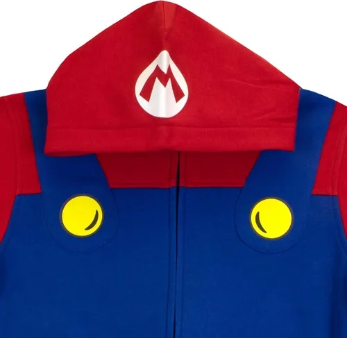 Vista 6 de Nintendo Super Mario Bros. - Sudaderas con capucha para niños, Mario y Luigi con cremallera para niños