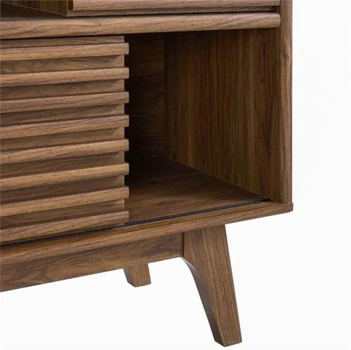 Vista 7 de Modway Render Soporte de Gabinete de Almacenamiento y Exhibición de Tres Niveles, Nogal