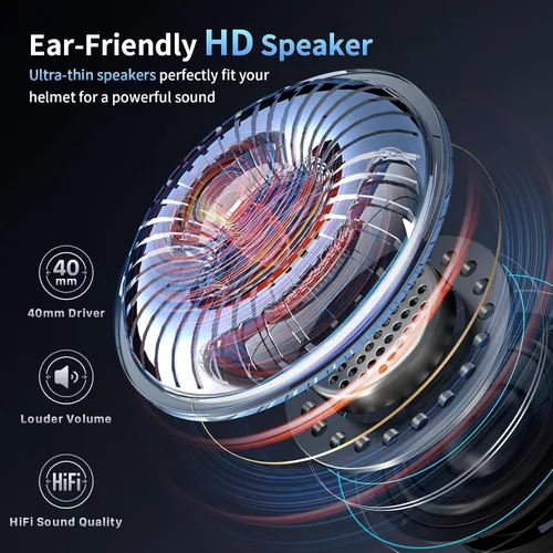 Vista 3 de Fodsports FX-S auriculares Bluetooth para motocicleta V5.4, sistema de comunicación de intercomunicador para casco de 2 vías con IP67 impermeable