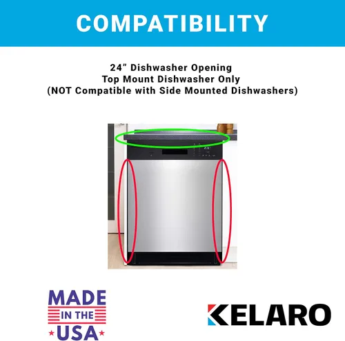 Vista 3 de Kelaro EZ Kit de soporte de montaje para lavavajillas para encimeras de granito y cuarzo W10426979