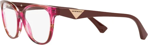 Vista 3 de Emporio Armani EA3172 - Lentes de sol para mujer, diseño de ojo de gato, color rosa a rayaslente demo, 2.126in, Rayado RosaLente Demo
