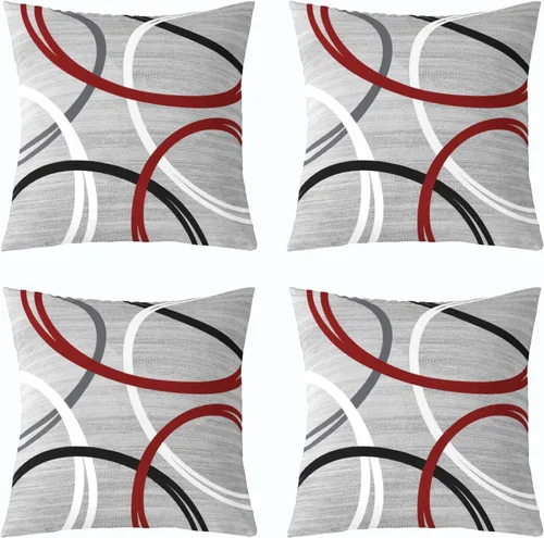 Vista 15 de Castle Fairy Fundas de almohada modernas con estampado de líneas geométricas de doble cara de 16 x 16 pulgadas, fundas de almohada de espirales
