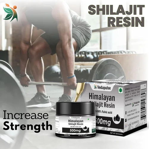 Vista 5 de Resina Shilajit/Shilajeet del Himalaya - 500 mg 80% ácido fúlvico Puro y natural Potente suplemento ayurvédico para energía, resistencia