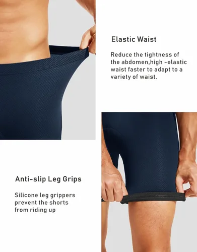 Vista 9 de Przewalski Pantalones cortos de ciclismo para hombre, 23D, acolchados, para bicicleta, MTB Liner