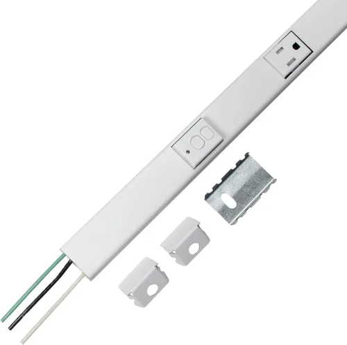Vista 6 de Legrand Wiremold WH20GB306TRGFI6 Plugmold Serie 2000 Regleta de alimentación cableada permanentemente de 3 pies con 5 tomacorrientes resistentes a