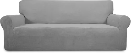 Vista 32 de PureFit Funda elástica para sofá biplaza, funda de sofá suave y antideslizante de jacquard de elastano, protector de muebles lavable con espuma