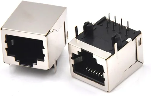 Vista 5 de Treedix 10 unids/set red Ethernet blindado RJ45 8P8C solo puerto de red 8P 8C hembra conectores de zócalo 8pin para PCB