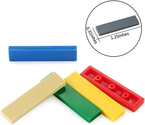 Vista 3 de Azulejo de 1 × 480 piezas y piezas de ladrillos MOC planos, bloques de construcción multicolores a granel para suelo de pared de superficie lisa