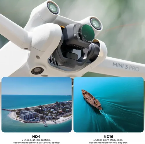 Vista 4 de K&F Concept Mini 3 Pro Variable ND2-32 (1-5 Stop) Filtro ND compatible con DJI Mini 3 Pro, 28 accesorios Mini 3 Pro multicapa
