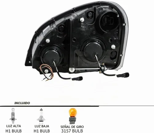 Vista 3 de EPIC LIGHTING Faros de Halógeno Estilo OE con Bisel Negro y Luz de Marcha LED Blanca, Ensamblaje de Reemplazo para FREIGHTLINER 08-17 CASCADIA