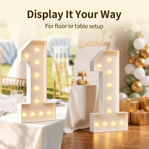 Vista 4 de Números de marquesina de 4 pies 0 iluminados para fiesta, cartón de espuma de 10º 50º 2026, decoraciones de fiesta de cumpleaños, telón de fondo