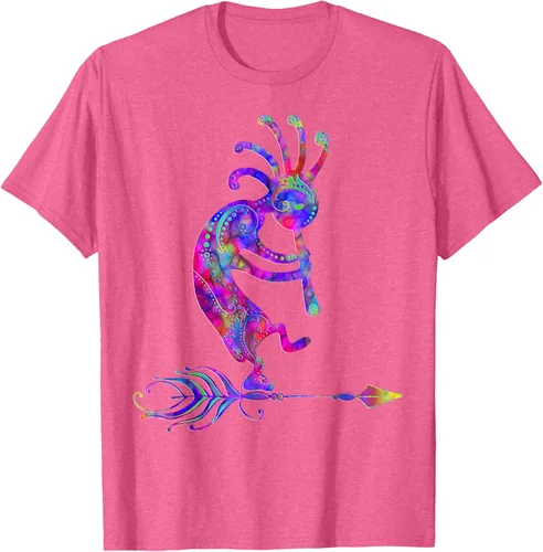 Vista 40 de Native American Kokopelli With Feather 2 - Camiseta Fan Fun, Negro, S