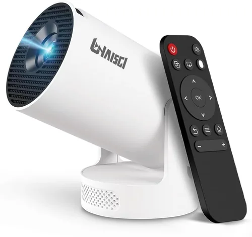 Vista 10 de Mini proyector HY300 Pro, proyector portátil Android 13 con WiFi y Bluetooth, compatible con video 4K, Keystone automático, rotación de 180°