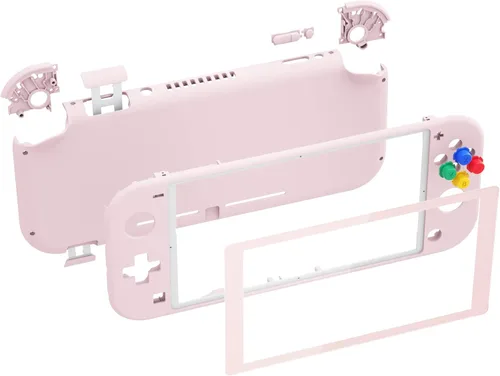 Vista 2 de eXtremeRate Cherry Blossoms Pink DIY Replacement Shell for Nintendo Switch Lite, NSL Handheld Controller Housing with Screen Protector, Custom Cover