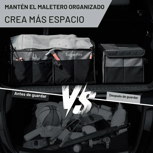 Vista 8 de SugarFox Organizador de maletero de automóvil para SUV, 63 L + 26 L, almacenamiento modular, resistente, plegable, impermeable, cubiertas suaves