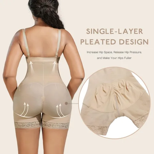Vista 4 de BUXOMFEM Fajas Colombianas - Body moldeador de cintura para mujer con control de abdomen cuerpo completo levantamiento de glúteos busto abierto