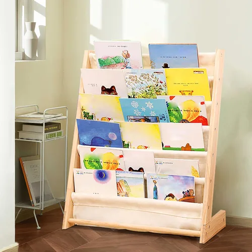 Vista 8 de Estantería de pie, estante de almacenamiento, estante organizador de libros para niños, estantes organizadores de juguetes, estantes