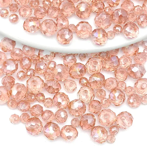 Vista 32 de 246 cuentas de cristal redondas de 0.118 pulgadas (0.118 in) con múltiples facetas sueltas espaciadoras de cristal para hacer joyas, pulseras