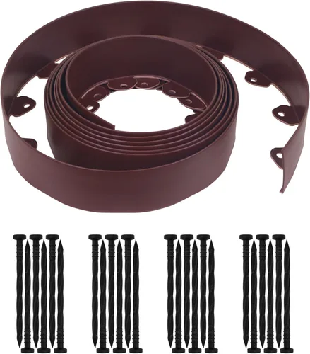 Vista 10 de Gardzen Kit de Bordes para Paisajismo de 1.5" x 20', Borde de Jardín y Césped Sin Excavación con 24 Piezas de Estacas, Borde Flexible para Cama