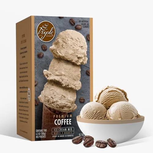 Vista 7 de Triple Scoop - Mezcla de helado prémium para hacer helados. Simple, fácil, delicioso. De mezcla gourmet a máquina en 5 minutos, hace 2 cuartos