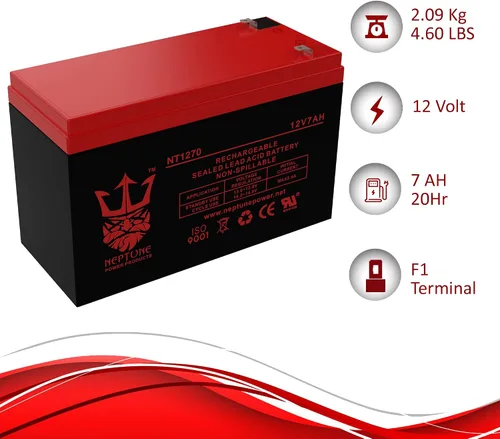 Vista 9 de Neptune Brand NT1272 12v 7.2ah Batería de repuesto SLA para Enercell 23-943