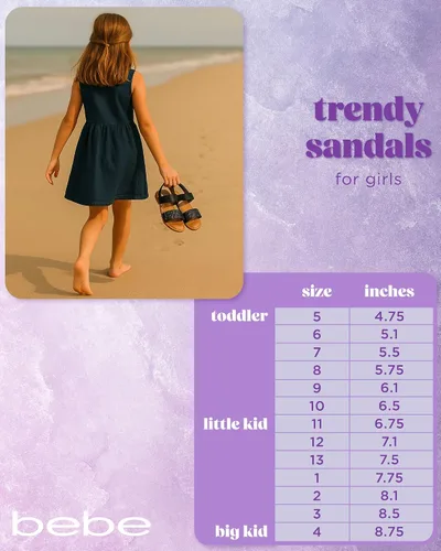 Vista 6 de bebe Sandalias para Niñas - Sandalias para Niñas Grandes y Niñas Pequenas con Correas de Cuero Duradero y Lentejuelas, Zapatos de Vestir de Verano