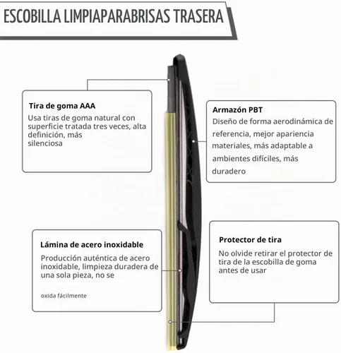 Vista 5 de Kit de brazo y limpiaparabrisas trasero para Dodge Magnum 2005-2009 Nitro 2007-2009