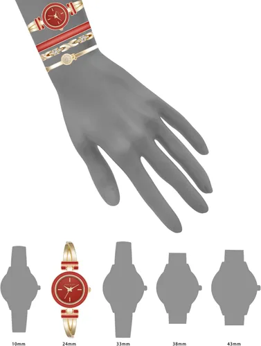 Vista 4 de Anne Klein - Juego de reloj de brazalete para mujer y pulsera acentuada con cristales premium