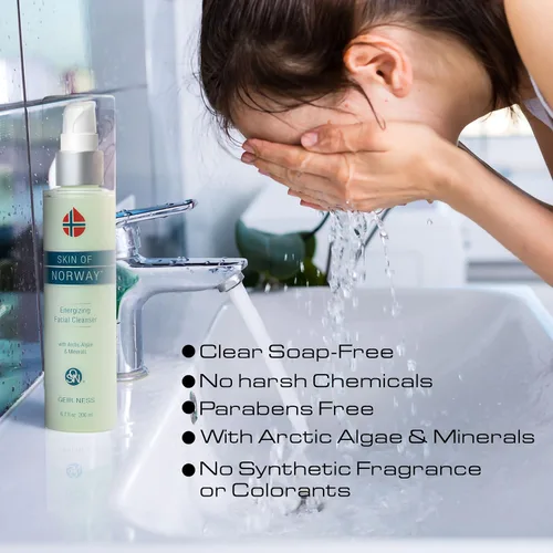 Vista 5 de Geir Ness Skin of Norway Limpiador facial energizante – Contiene algas árticas y minerales – Lavado facial hidratante de limpieza profunda