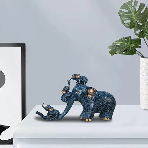 Vista 6 de Estatua de elefante de resina, escultura de elefante, esculturas de elefante, adornos para el hogar, dormitorio, sala de estar, jardín, oficina