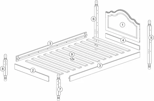 Vista 4 de Palace Imports Cama de plataforma Reston de madera, cabecera de panel Espresso